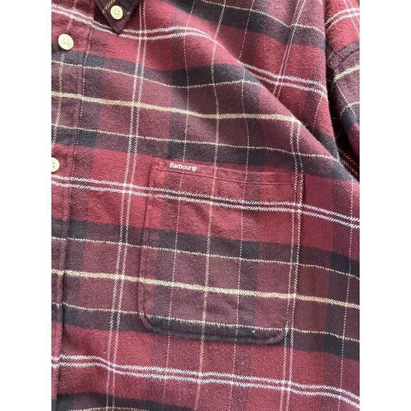 Barbour Kyeloch Tailored plaid long sleeve man’s red Shirt Size XXL - Picture 3 of 4